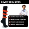 fenglaoda Compression Socks for Women Men Circulation 20-30 mmHg Cute Fun Support Socks For Nurse, Pregnancy, Travel, Flight, 78-3pairs-black, S-M view 4