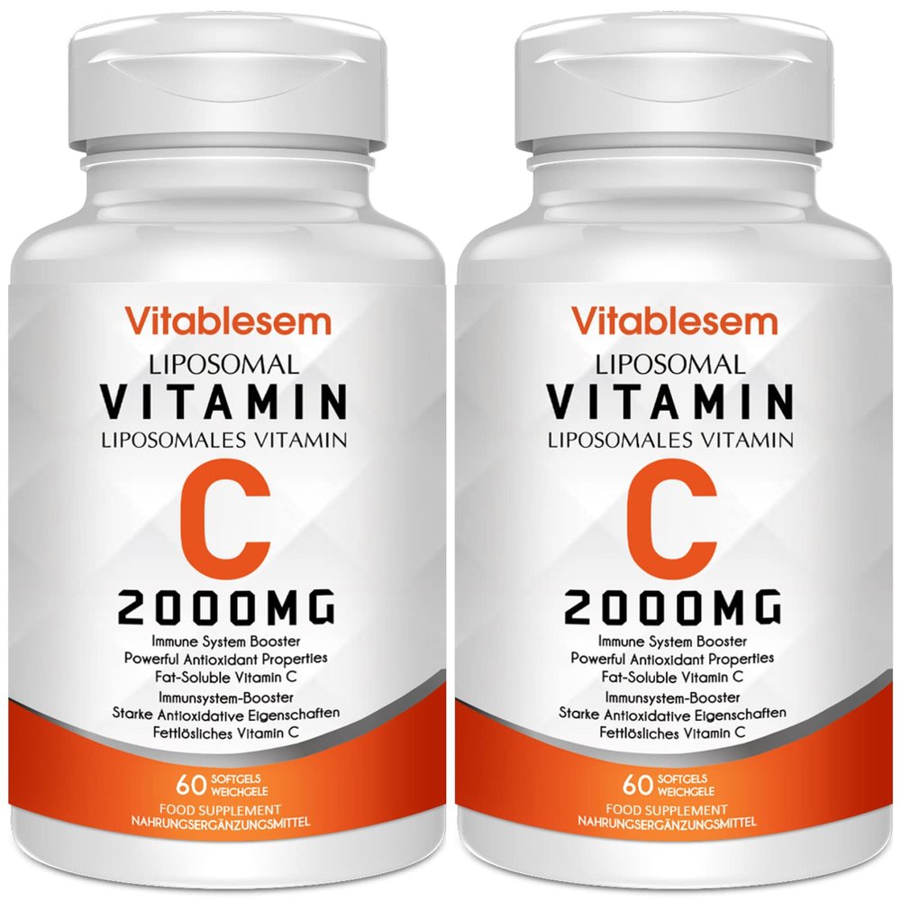 Liposomal Vitamin C Capsules 2000MG (2 Pack) - High Strength Gluten Free & Ascorbic Acid - Immune Support Antioxidant Supplement - Non-GMO