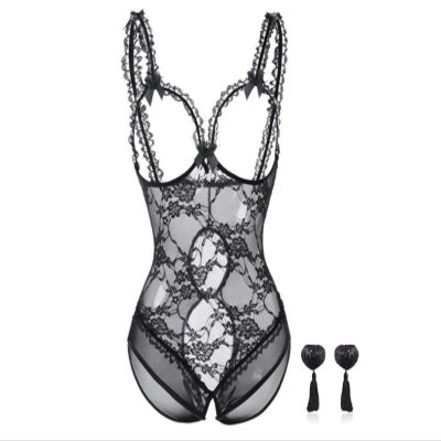 Sexy Lingerie Outfits 124 Sexy Sexy Lingerie Plus Size Bodysuit Plus Size Fat Mm Europe and America Black XXL
