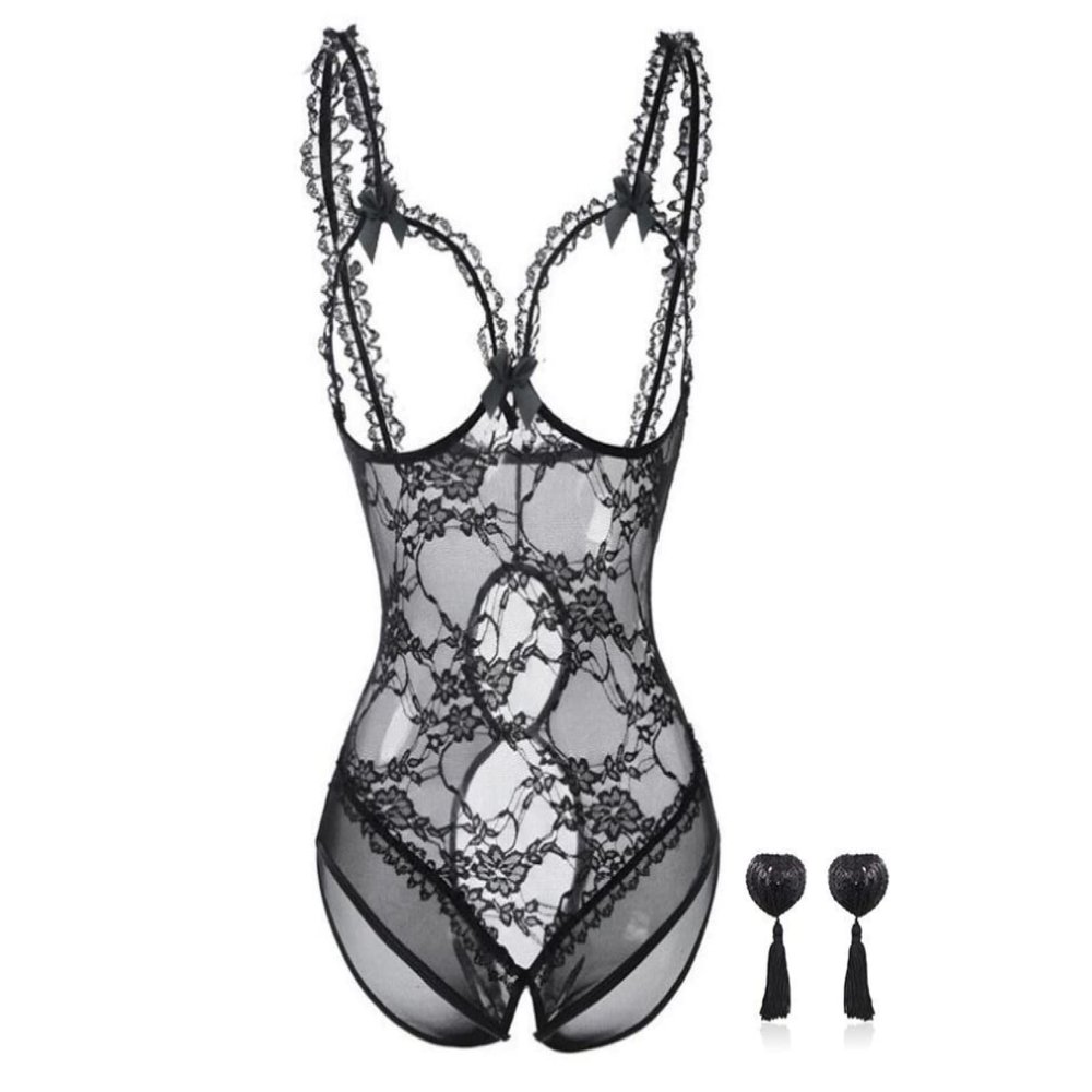Sexy Lingerie Outfits 124 Sexy Sexy Lingerie Plus Size Bodysuit Plus Size Fat Mm Europe and America Black XXL