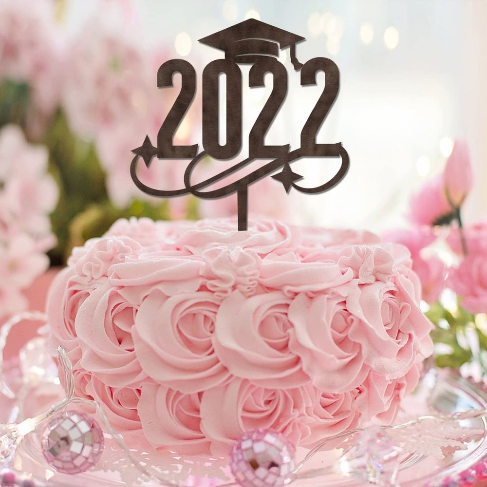 2022 Graduation Cake Toppers Wood For Congrats Graduation Decor Cake Toppers Graduation Hat Grad Gifts For Boy/Girl