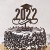 2022 Graduation Cake Toppers Wood For Congrats Graduation Decor Cake Toppers Graduation Hat Grad Gifts For Boy/Girl view 3