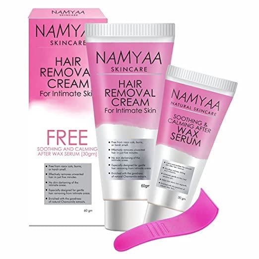 Avoka Naturals Namyaa Hair Removing Cream for Intimate Skin with After Wax Soothing Serum-60g