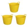 26L Flexi Tub Plastic Bucket Water Storage Versatile and Robust Multipurpose Flexible Container Feeder Bucket, Tub Trugs- MADE IN UK- (Set of 3, Yellow) view 1