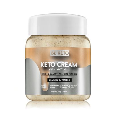 BeKeto Keto Cream Almond and Vanilla with MCT Oil Plant-Based Spread for Vegan Keto Friendly Food Gluten Free 250g