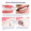 4 Pcs Denture Cleaning Brush with Multi-Layered Bristles and Ergonomic Rubber Handle Portable Denture Brush Double Sided Brush for False Teeth Cleaning(4c) view 4