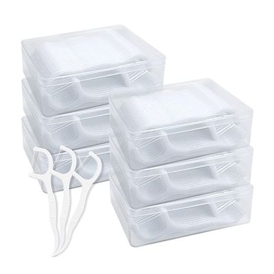 Travel Dental Floss Case, Modixun 6Pack 300pcs High Toughness Dental Floss Picks, Unflavored Dental Flossers, Dental Picks, Floss Picks, Toothpicks Sticks, Tooth Flossers, 300pcs