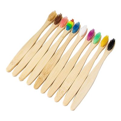 10/20/40PCS Kids Colorful Bamboo Toothbrush Set Soft Bristle Charcoal Teeth Whitening Bamboo Toothbrushes Soft Oral Care (20)