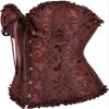 HNGHOU Women's Plus Size Corset Bustier Lace Up Overbust Bustier Lingerie Bodyshaper Tops, Brown, S view 2