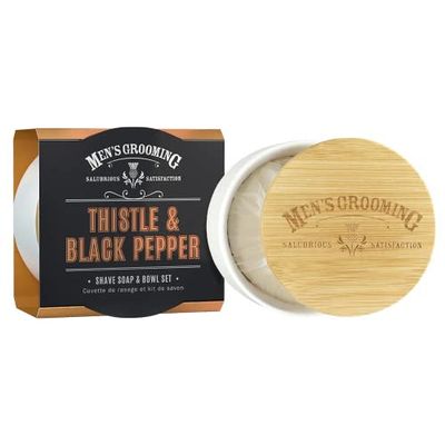Scottish Fine Soaps Thistle & Black Pepper Shaving Soap 100 g in Ceramic Jar