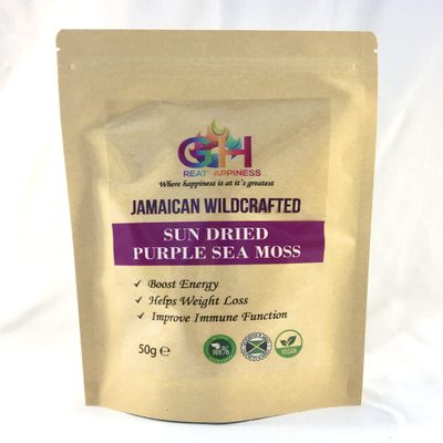 Great Happiness Ocean Harvested Wildcrafted Sun Dried Purple Sea Moss Irish Moss (50)