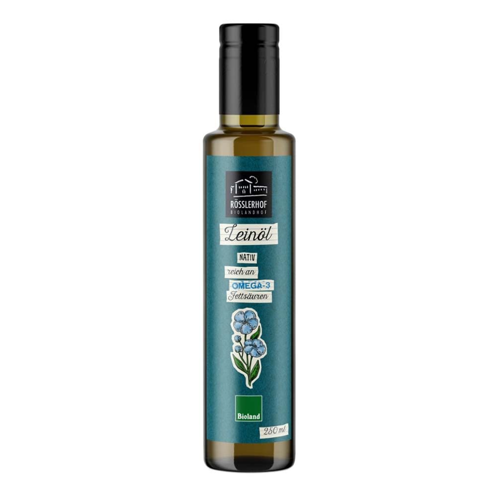 Rsslerhof Linseed Oil from Upper Swabia Bioland, 250 ml (Pack of 4)