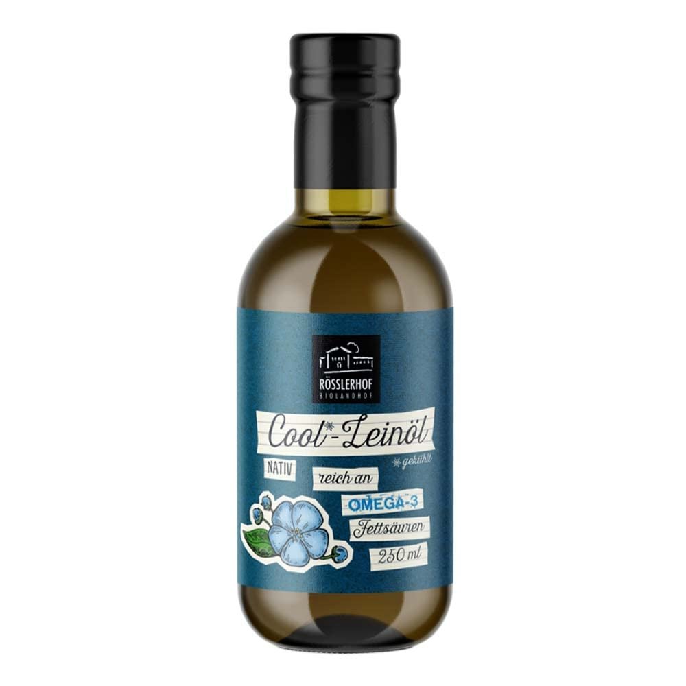 Rsslerhof Linseed Oil from Upper Swabia, Bioland, Cooled, 250 ml (Pack of 2)