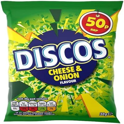Discos Cheese & Onion Flavour 30g - Box of 30