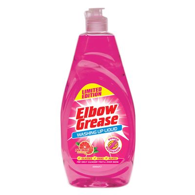 Elbow Grease Washing Up Liquid | Power Degreaser - Soap for Hand Washing Dishes, Pots, Pans & Glasses (Pink Grapefruit, 600ml)