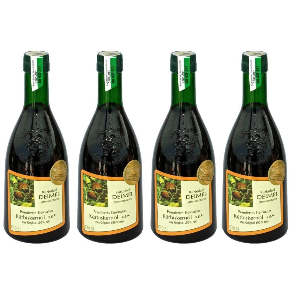 Krbishof DEIMEL Steiermark/Austria - Value Pack 4 x 500ml - Original Styrian pumpkin seed oil from Austria - Directly from the producer
