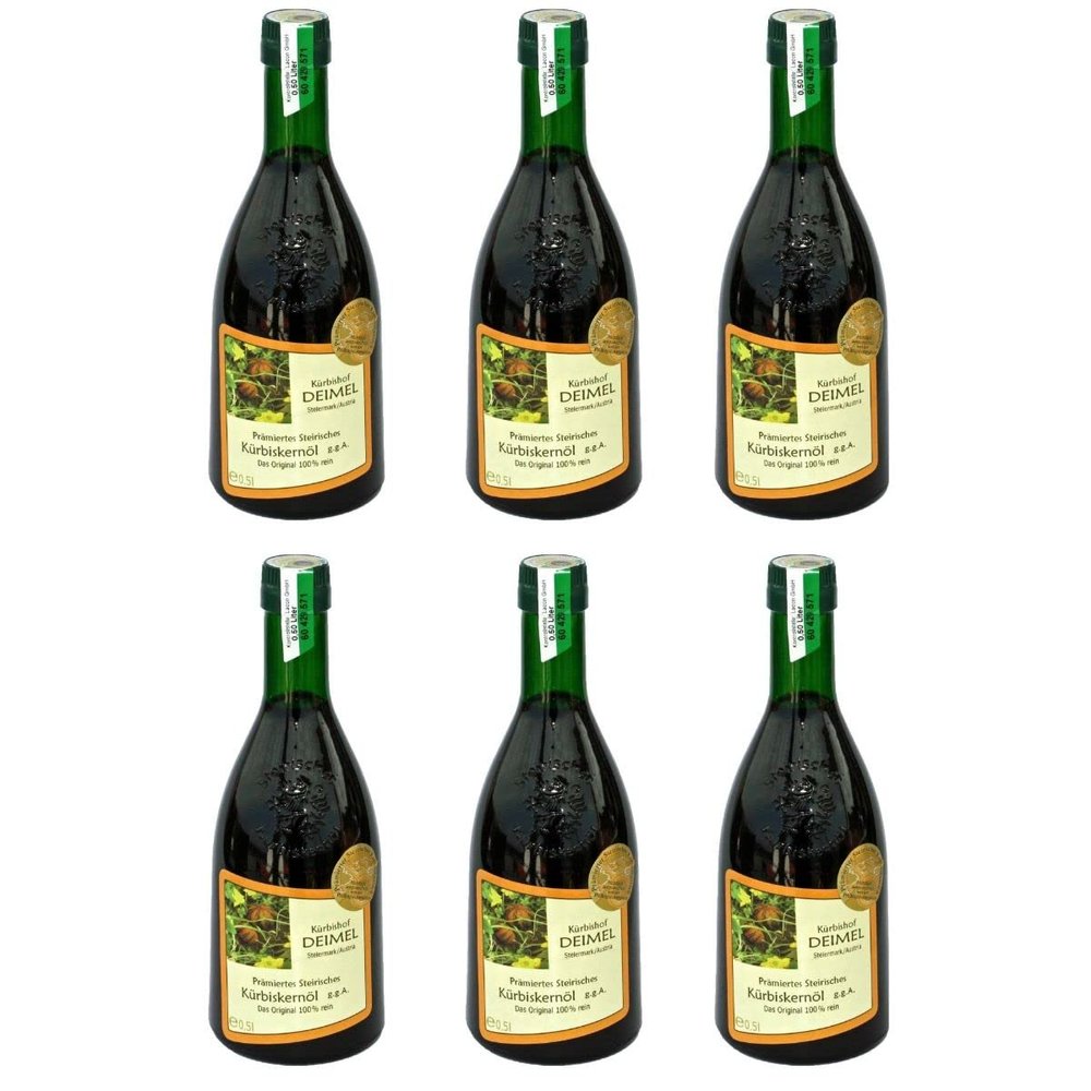 Krbishof DEIMEL Steiermark/Austria - Value Pack 6 x 500ml - Original Styrian pumpkin seed oil from Austria - Directly from the producer