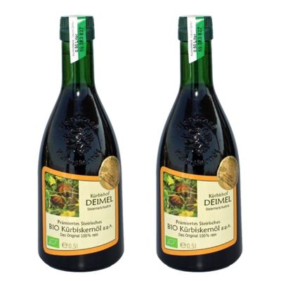 Krbishof DEIMEL Steiermark/Austria - Value Pack 2 x 500 ml Organic Styrian Pumpkin Seed Oil from Austria - Directly from the Producer