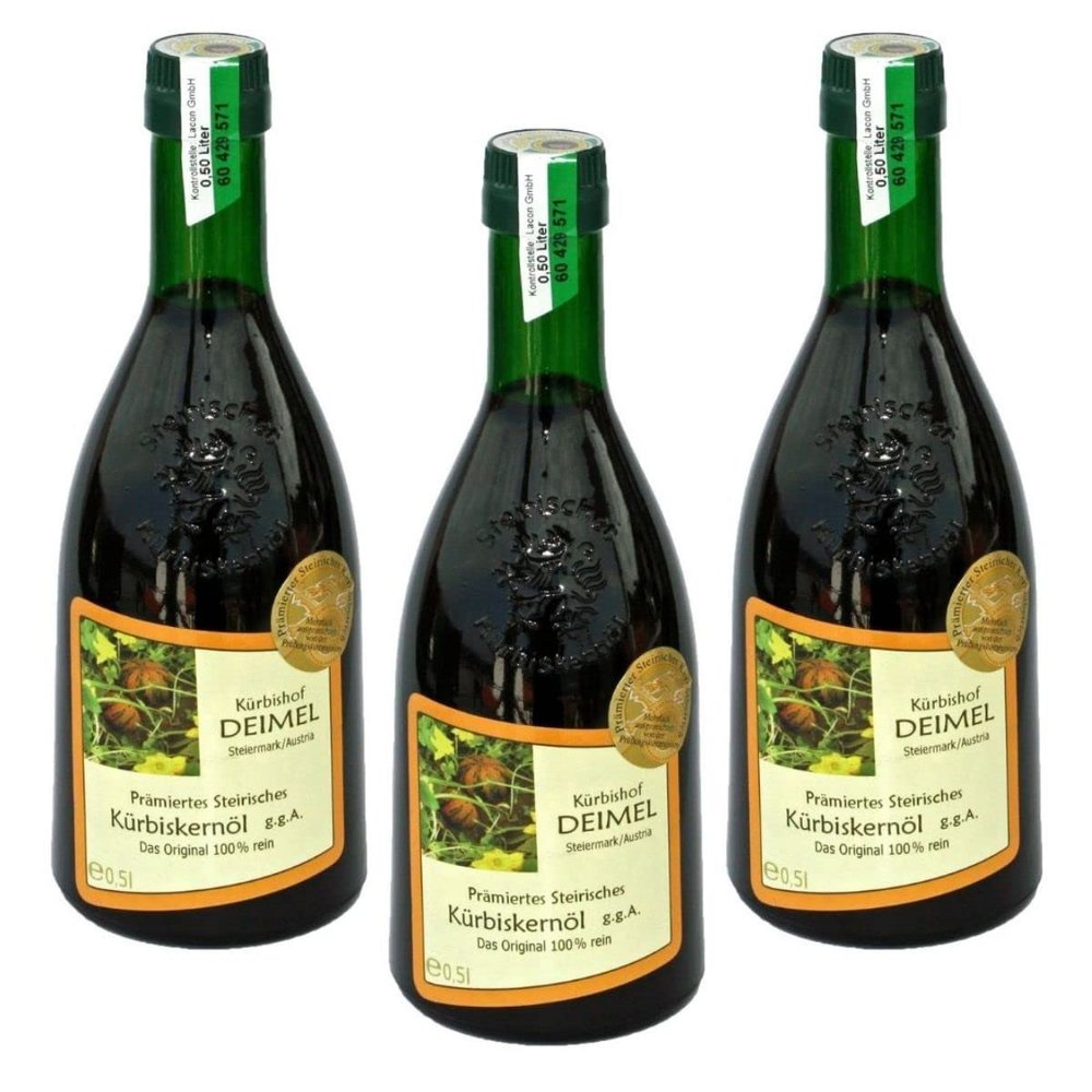 Krbishof DEIMEL Steiermark/Austria - Value Pack 3 x 500ml - Original Styrian pumpkin seed oil from Austria - Directly from the producer