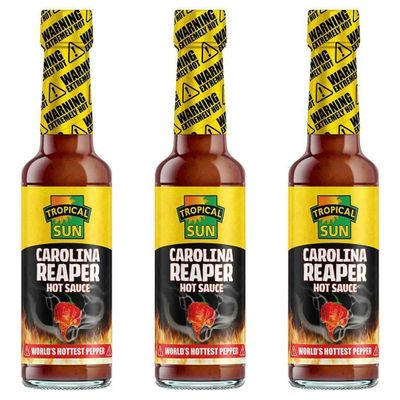 Tropical Sun Carolina Reaper Hot Sauce Sauce Condiments 150ml- Pack of 3
