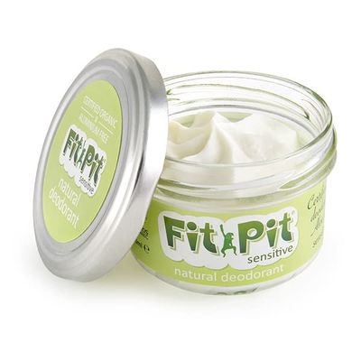 Fit Pit Sensitive Natural Deodorant 100ml  Certified Organic, Unscented, Aluminium-Free, Plastic-Free  Vegan, Gentle Cream for Sensitive Skin and First-Time Users