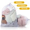 10 Pieces Mesh Bags Drawstring Laundry Bags Nylon Mesh Bags Dishwasher Bag with Sliding Drawstring for Home Kitchen Supplies (12 x 16 Inch, White,) view 4