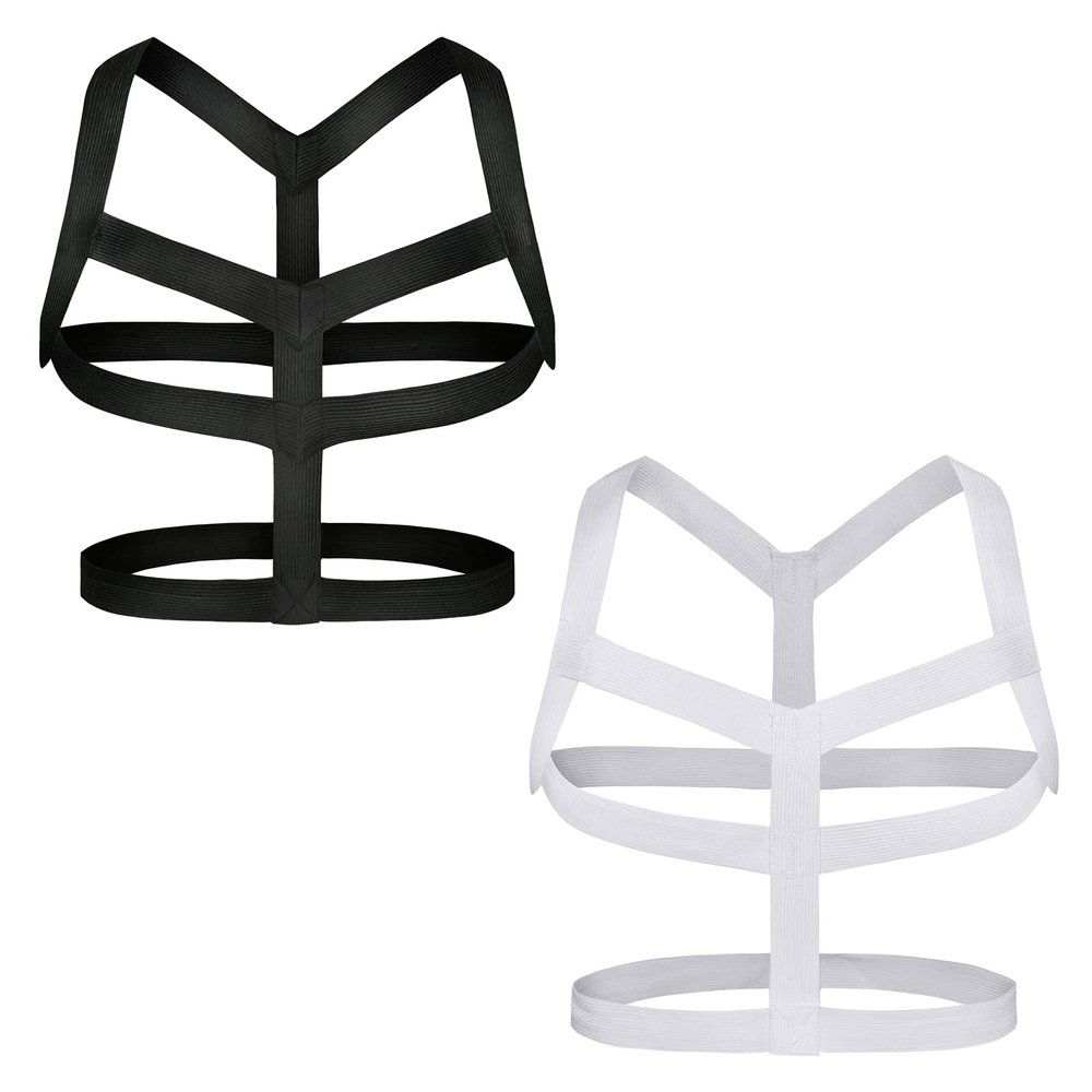 YUFEIDA Men's Body Chest Harness Belt Elastic Halter Nylon Stretchy Shoulder Strap Clubwear Costumes Belts
