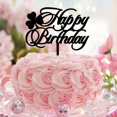 Happy Birthday Happy Birthday Cake Topper Acrylic Black Cake Toppers Personalised Birthday Party Supplies Anniversary Birthday Keepsake Gifts For Boy Girl
