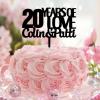 20 Years Loved Cake Topper 20 Years Anniversrary Cake Topper Funny 20th Anniversary Wedding Personalised Decorations Wedding Gifts For Husband/Wife Personalized Names Acrylic Black view 1