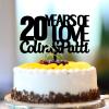 20 Years Loved Cake Topper 20 Years Anniversrary Cake Topper Funny 20th Anniversary Wedding Personalised Decorations Wedding Gifts For Husband/Wife Personalized Names Acrylic Black view 2