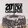 20 Years Loved Cake Topper 20 Years Anniversrary Cake Topper Funny 20th Anniversary Wedding Personalised Decorations Wedding Gifts For Husband/Wife Personalized Names Acrylic Black view 3