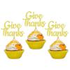 24 Pcs Golden Give Thanks Cupcake Toppers Thanksgiving Themed Cake Insert MGPFERD view 1