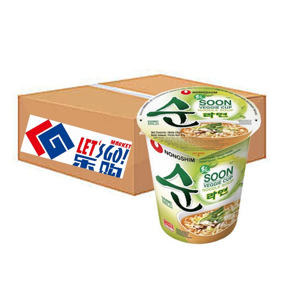 Nongshim Soon Veggie Cup Noodle Soup 67g * 24 Cups