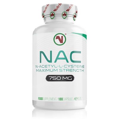 NAC Supplement 750mg | Vegan Capsules | N-Acetyl-Cysteine Amino Acid - High Bioavailability - Providing Non Toxic Stable Form of L-Cysteine - EU Made to ISO and GMP Standards (180)