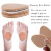 12 Pieces Felt Metatarsal Pads Metatarsal Foot Pads Ball of Foot Cushion Forefoot Support Pads for Foot Pain Relief Women Men (Skin Tone) view 2