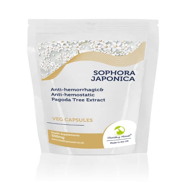 Sophora Japonica 500mg x60 Veg Capsules Anti-hemorrhagic and Anti-Hemostatic substances Pagoda Tree Huai Hua mi Health Supplements