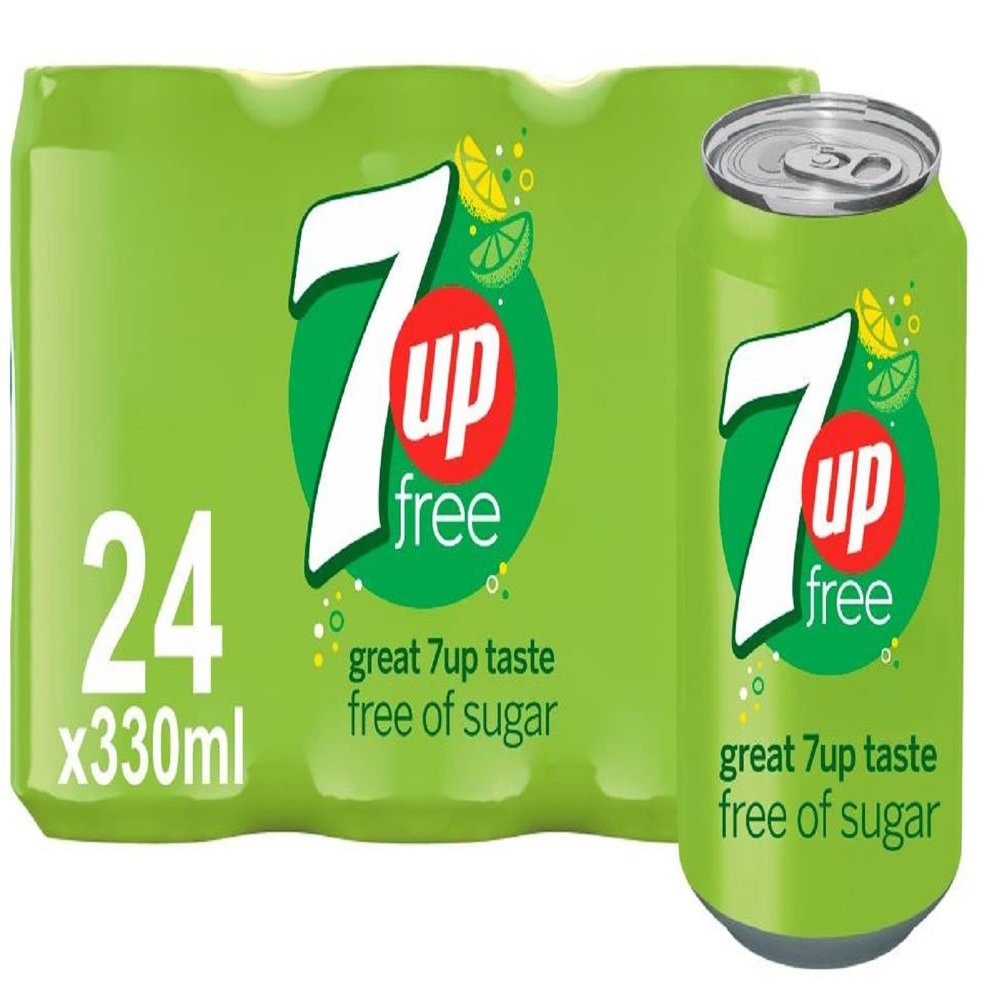 7UP Sugar Free Cans 24 x 330 ML