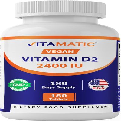 Vitamatic Vitamin D2 60 mcg (2400 IU) Ergocalciferol 180 Tablets