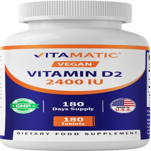 Vitamatic Vitamin D2 60 mcg (2400 IU) Ergocalciferol 180 Tablets