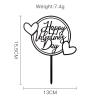 10 Pcs Happy Valentines Day Cake Topper Cupcake Acrylic Decorations Party Supplies For Sweet Valentine's Day Party Wedding Engagement Bridal Shower Birthday Party Decorations (Black) view 4