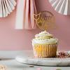 10 Pcs Happy Valentines Day Cake Topper Cupcake Acrylic Decorations Party Supplies For Sweet Valentine's Day Party Wedding Engagement Bridal Shower Birthday Party Decorations (Gold) view 3
