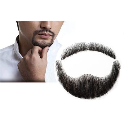 RemeeHi Natural Black Men's Beard Human Hair Lace Handmade Fake Facial Mustache Costume Pretend Beards 3-4#