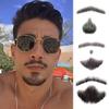 Remeehi Natural Black Men's Beard Human Hair Lace Handmade Fake Facial Mustache Costume Pretend Beards 3-10# view 3