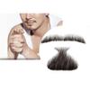 RemeeHi Natural Black Men's Beard Human Hair Lace Handmade Fake Facial Mustache Costume Pretend Beards 3-5# view 1