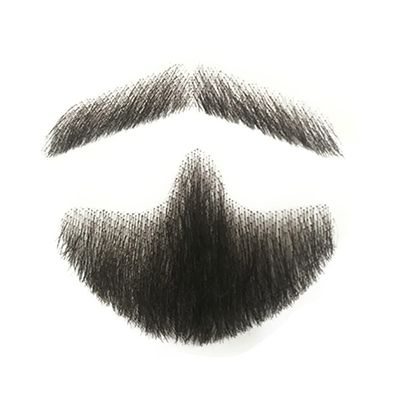 Remeehi Natural Black Men's Beard Human Hair Lace Handmade Fake Facial Mustache Costume Pretend Beards 3-20#