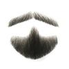 Remeehi Natural Black Men's Beard Human Hair Lace Handmade Fake Facial Mustache Costume Pretend Beards 3-20# view 1