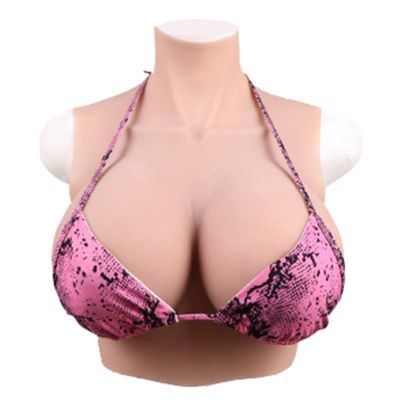 XSWL Silicone Breast Forms Realistic Huge Boobs H cup Artificial Breastplate for Crossdressers Transgender Cosplay,Ivory White