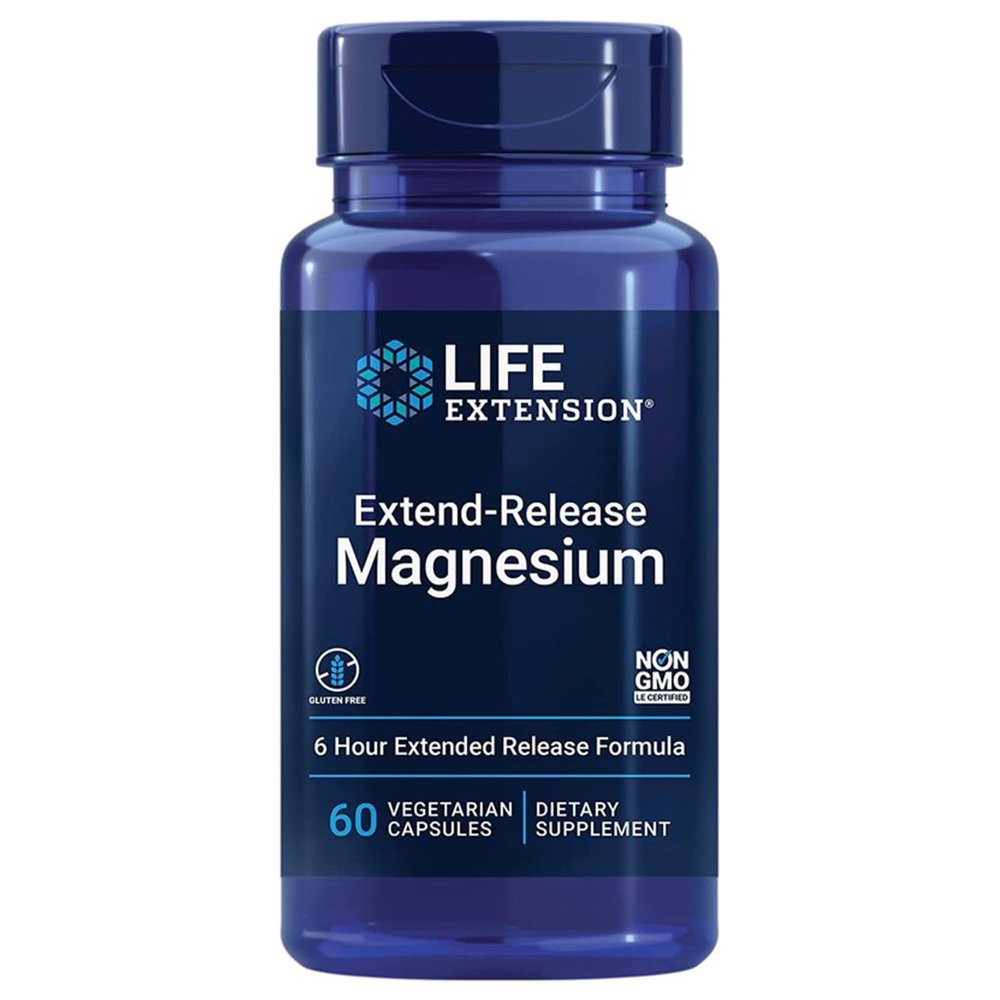 Life Extension, Extend-Release Magnesium, 250mg, 60 Vegan Capsules, Laboratory-Tested, Gluten-Free, Vegetarian, SOYA-Free, Non-GMO