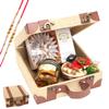 Ghasitaram Gifts Rakhi Gifts for Brothers Jute Box of Mix Dryfruits, Kaju Katli and Roli Chawal Wooden Thali with 2 Pearl Rakhis view 1