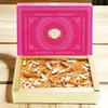 Ghasitaram Gifts Rakhi Gifts for Brothers Blue Wooden Tray with Milk Cake and Mix Dryfruits Jar with 2 Blue Rudraksh Rakhis view 2